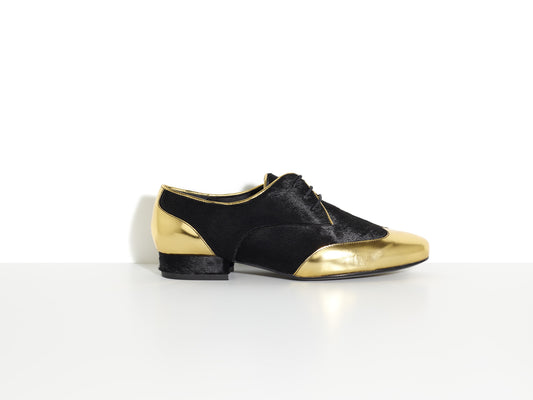 Zapatos Planos Queen Olivia Black & Gold